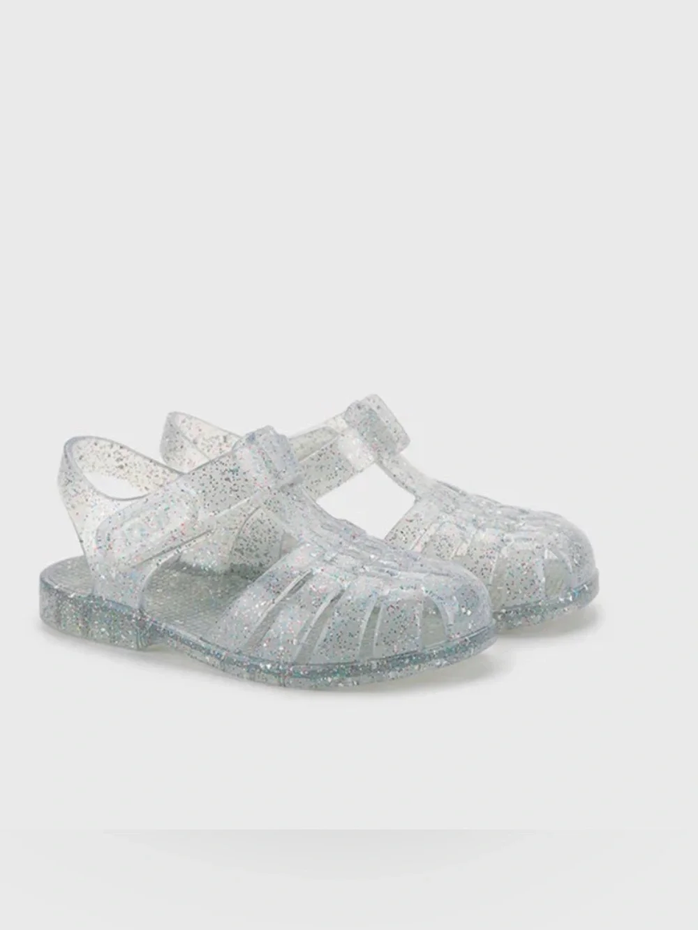 Igor Clasica Cristal Kids Clear Glitter Jelly Sandals - 24